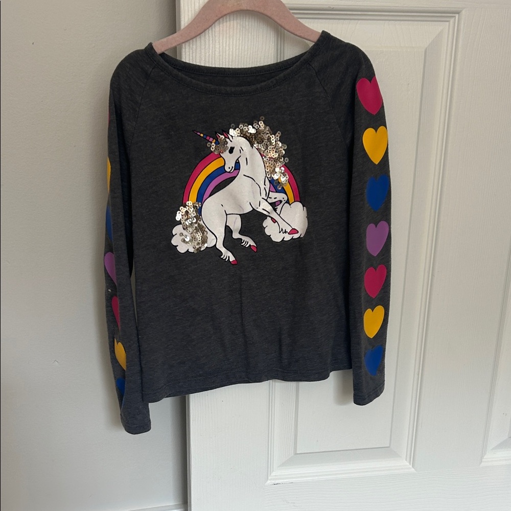 Place Dark Gray Unicorn Long Sleeve Tee
